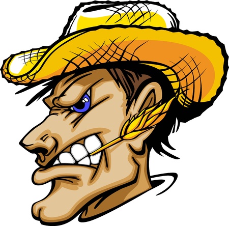 麦わら帽子と農民のグラフィック マスコット画像のイラスト素材 ベクタ Image 麦わら帽子と農民のグラフィック マスコット画像のイラスト素材 ベクタ Image