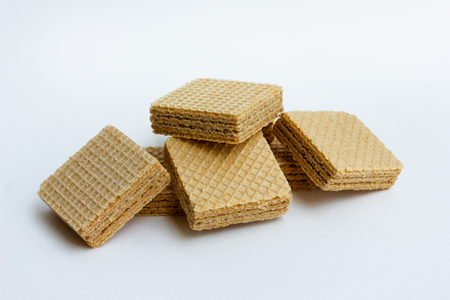 wafers, Wafers with chocolate isolated on white background.