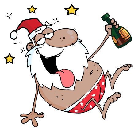 Drunk African American Santa Clause