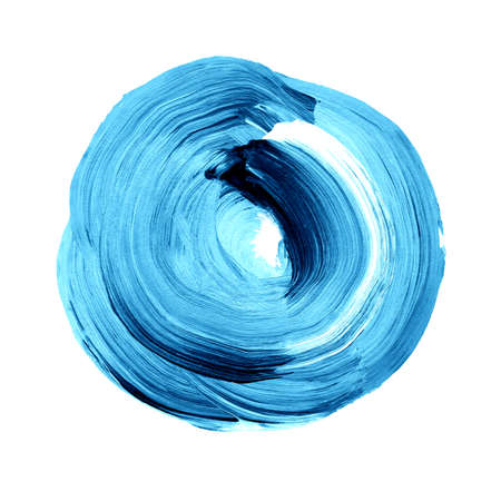 light and dark blue textured acrylic circle watercolour stain