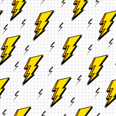 retro vintage 80s lightning bolts fashion style seamless pattern