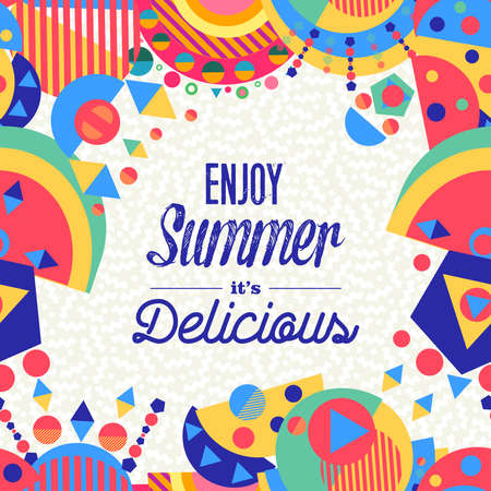 Enjoy Summer Lettering Background Il Ration Design Enjoy Vacation Concept With Colorful Decoration Summertime Party Enjoy Summer Lettering Background Il Ration Design Enjoy Vacation Concept With Colorful Decoration Summertime Party