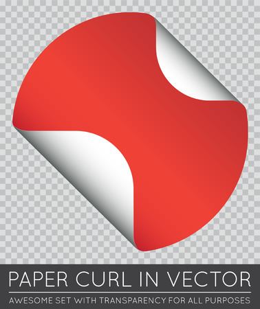 Vector sticker with paper curl with shadow isolated Stock Photo