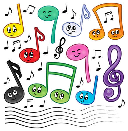Cartoon music notes theme image 1 - eps10 vector illustration.