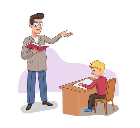 teacher teaching student at desk clip art preview