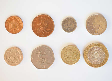 イギリスの硬貨1ポンドと20ぺんす コレクション