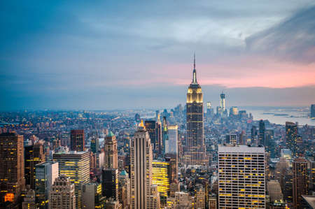New york cityscape taken after sunset