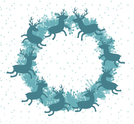 floral christmas wreath with deer hand drawn botanical wreath round frame for christmas cards - Deer Christmas Cards floral christmas wreath with deer hand drawn botanical wreath round frame for christmas cards - Deer Christmas Cards