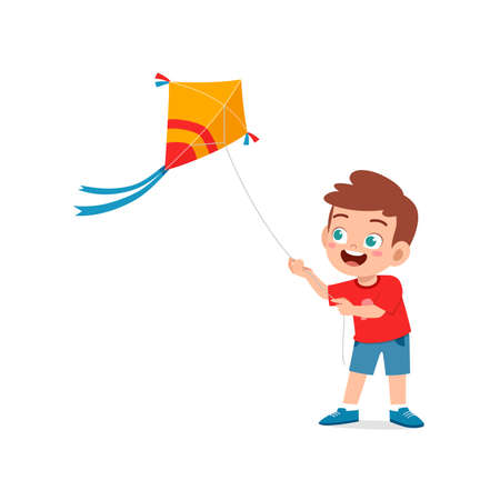 Child Flying Kite Cliparts, Stock Vector and Royalty Free Child Flying Kite  Illustrations