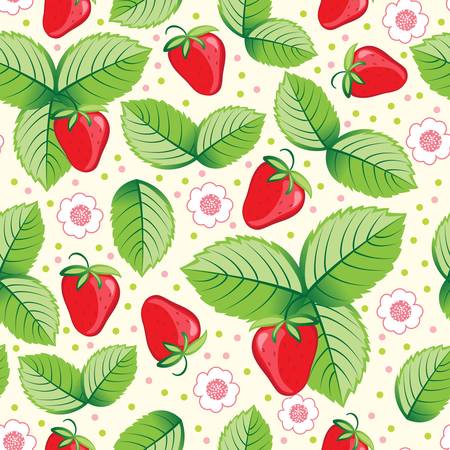 Seamless sweet strawberry background. colorful vector illustration