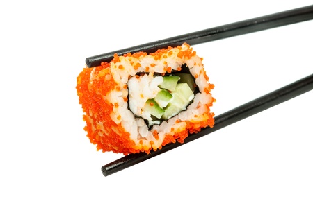 日本料理 のり巻き カリフォルニア 白い背景に の写真素材 画像素材 Image