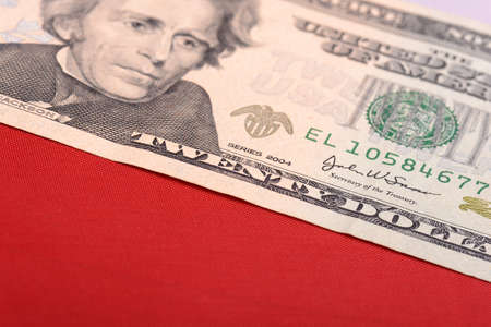 dolar: twenty dollar bill in front of the American flag Kho ảnh