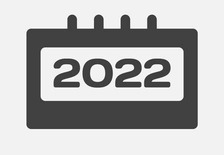 Vector icon calendar page year 2022 annual meeting appointment agenda app business deadline can be used for process presentation layout banner and graph