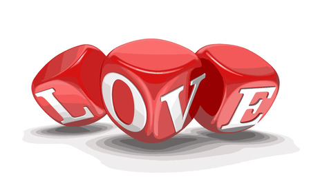 dices and love image with clipping path royalty free cliparts