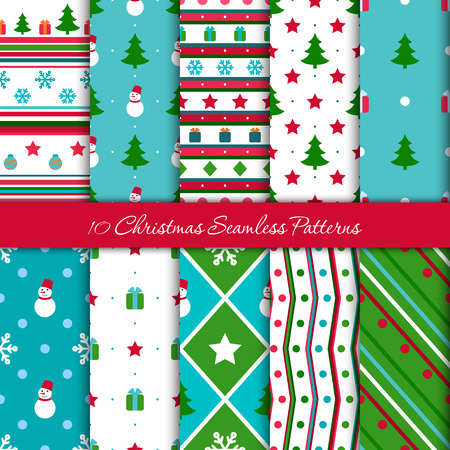ten christmas geometrical seamless patterns in blue red green colors with snowmen snow - Why Are Red And Green Christmas Colors ten christmas geometrical seamless patterns in blue red green colors with snowmen snow - Why Are Red And Green Christmas Colors