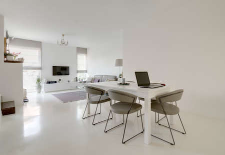 Image Of Modern White Dining And Living Room Image Of Modern White Dining And Living Room