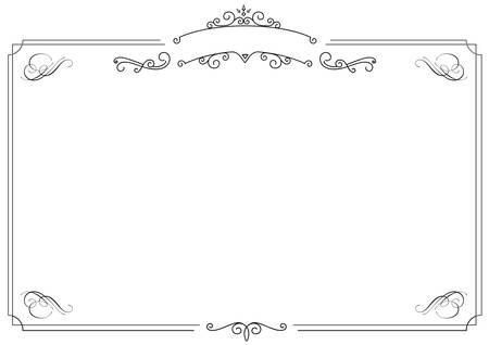a4 size horizontal cafe menu ornamental retro elegant black border and white background stock vector
