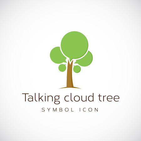 talking cloud tree vector concept symbol icon royalty free cliparts