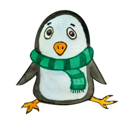 かわいい手描き水彩画のレトロ漫画赤ちゃんペンギン の写真素材 画像素材 Image かわいい手描き水彩画のレトロ漫画赤ちゃんペンギン の写真素材 画像素材 Image