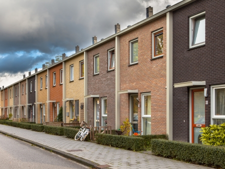 Modern Terra Colored Middle Class Terraced Houses In Europe Stock ... Modern Terra Colored Middle Class Terraced Houses In Europe Stock ...