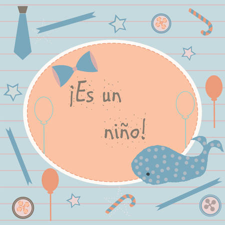 Es Un ニノ はスペイン語で 男の子 を意味します 少年出産のお知らせ かわいい青鯨が男 の赤ちゃんの到着を発表します ベビーシャワーのコレクションから ベクターイラスト のイラスト素材 ベクタ Image Es Un ニノ はスペイン語で 男の子 を意味します 少年出産のお知らせ かわいい青鯨が男 の赤ちゃんの到着を発表します ベビーシャワーのコレクションから ベクターイラスト のイラスト素材 ベクタ Image