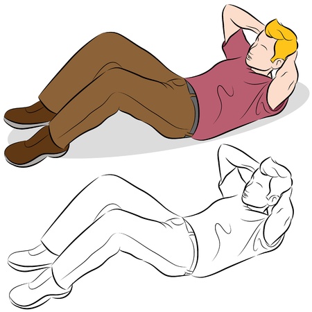 An image of a man doing sit-up excercises.
