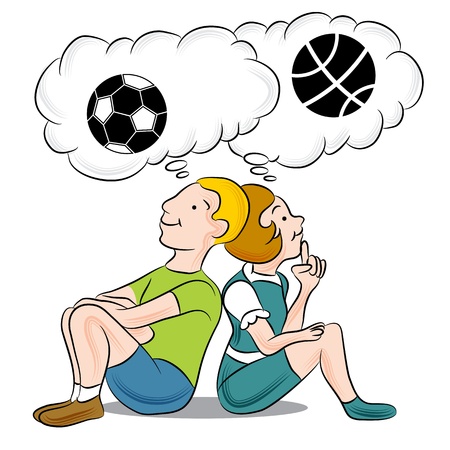 Ein Bild Von Einem Kinder Denken Uber Sport Lizenzfrei Nutzbare Vektorgrafiken Clip Arts Illustrationen Image 17627092