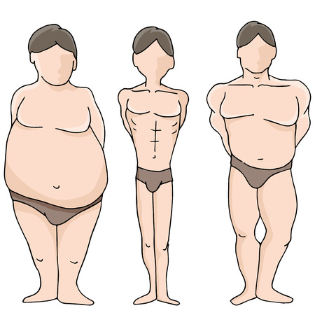 男性の体のタイプ 男の痩せ型の人のボディタイプ のイラスト素材 ベクタ Image