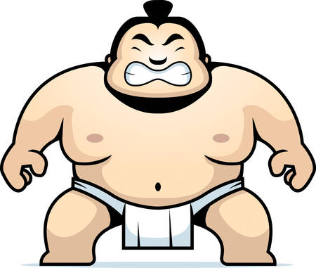 Un Sumo Lutteur Bande Dessinee Avec Une Expression De Colere Clip Art Libres De Droits Vecteurs Et Illustration Image