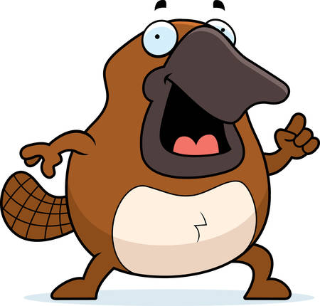 ダンス 笑顔 幸せな漫画カモノハシ のイラスト素材 ベクタ Image