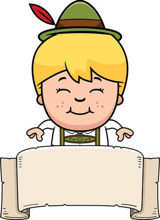 笑みを浮かべてレーダーホーゼンにドイツ人の女の子の漫画イラスト のイラスト素材 ベクタ Image