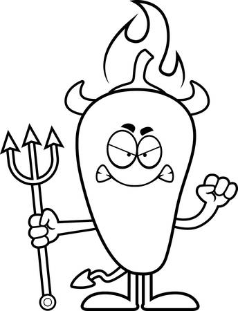 Una Ilustracion De Dibujos Animados De Un Diablo Chile Parece Enojado Ilustraciones Vectoriales Clip Art Vectorizado Libre De Derechos Image 44496140