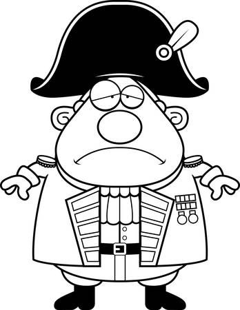 眉根をイギリスの海軍大将の漫画イラスト のイラスト素材 ベクタ Image