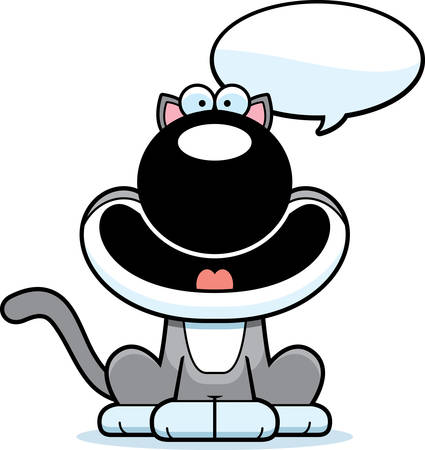 Une Illustration De Bande Dessinee D Un Chat Laid Parler Clip Art Libres De Droits Vecteurs Et Illustration Image