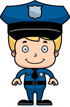 警察の帽子をかぶった黄色いキャラクターの顔のベクターイラスト