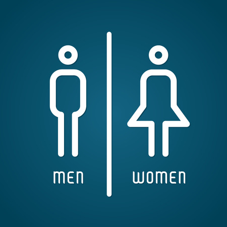 Restroom male and female sign vector illustration - 37781147