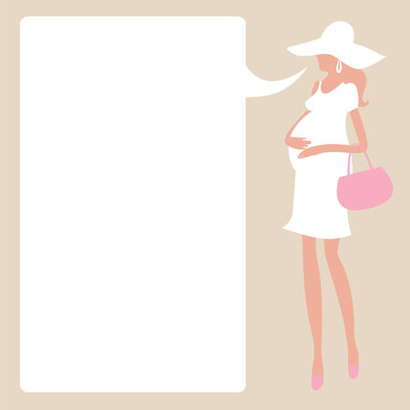 おしゃれで妊娠中の女性 のイラスト素材 ベクタ Image
