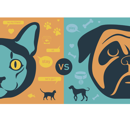 猫対犬のインフォ グラフィックの図 のイラスト素材 ベクタ Image