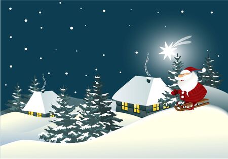 Christmas background with santa claus