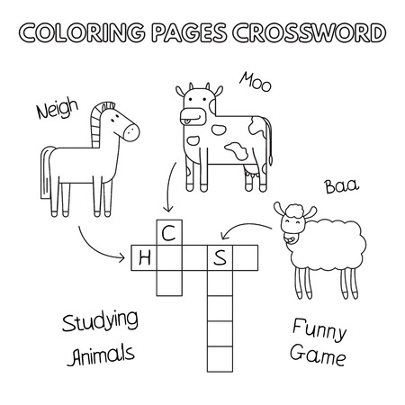 Farm Animals Coloring Book Crossword Royalty Free Cliparts, Vectors ... Farm Animals Coloring Book Crossword Royalty Free Cliparts, Vectors ...