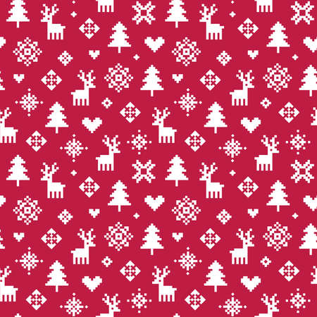 赤と白のかわいいベクトル シームレスな冬の休日の背景 トナカイ ツリー 雪とクリスマスのための心の森のテーマ グリーティング カード 包装紙 ギフト用の 壁紙します のイラスト素材 ベクタ Image 赤と白のかわいいベクトル シームレスな冬の休日の背景 トナカイ ツリー 雪とクリスマスのための心の森のテーマ グリーティング カード 包装紙 ギフト用の 壁紙します のイラスト素材 ベクタ Image