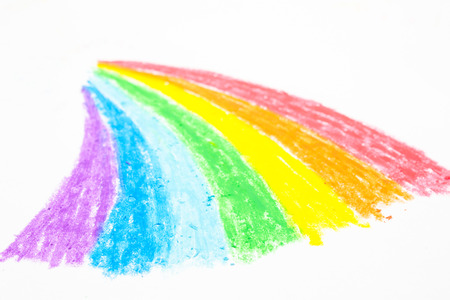 child s rainbow crayon drawing stock photo picture and royalty free