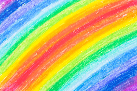 child s rainbow crayon drawing stock photo picture and royalty free