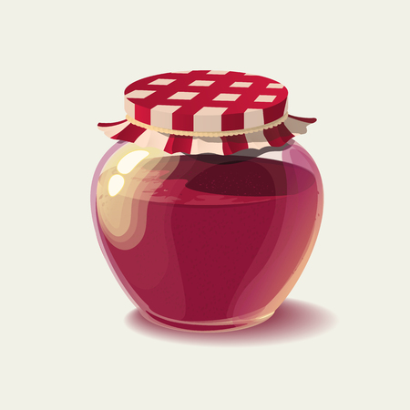 Isolated jar with raspberry jam vector illustration Stok Fotoğraf