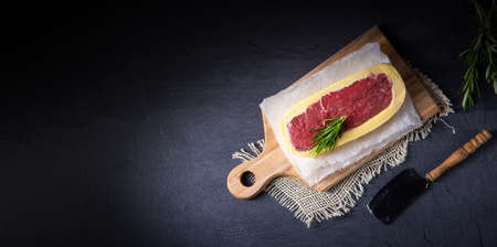 Steaks matured in butter refined with sea salt