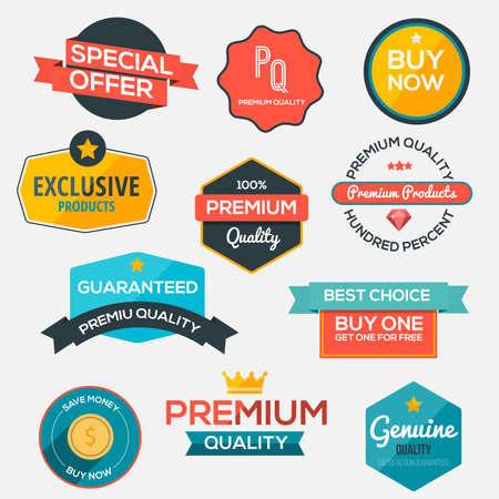 Collection of modern flat design styled labels and design elements vector