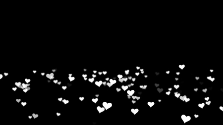 ホワイトバレンタインは ブラック背景を愛するハート コンピュータ設計のアニメーション 黒い背景にテキストのためのスペースを持つアニメーションハート の写真素材 画像素材 Image