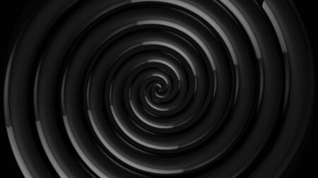 Animation of a gray twisted spiral animation hypnotizing black and grey spiral turning
