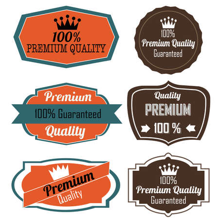 Different labels on white background