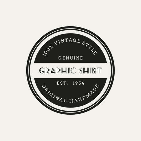 Isolated round label with text on a white background